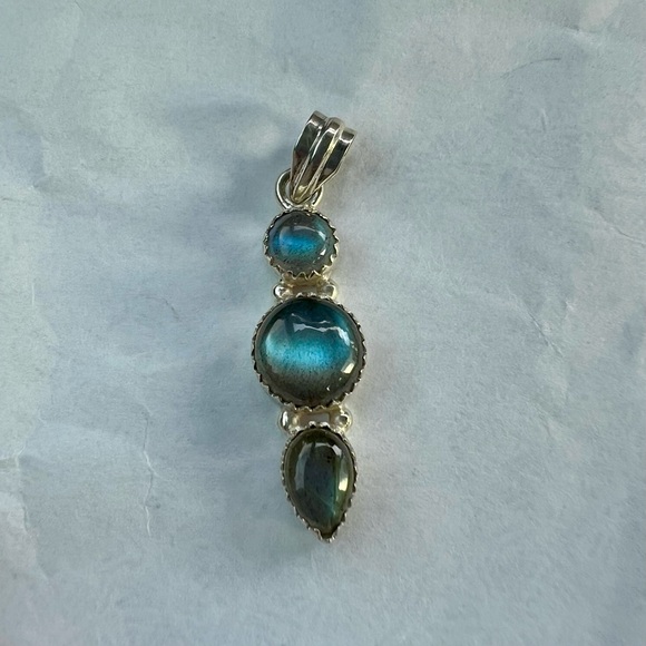 Jewelry - Labradorite Trio Blue Flash Pendant